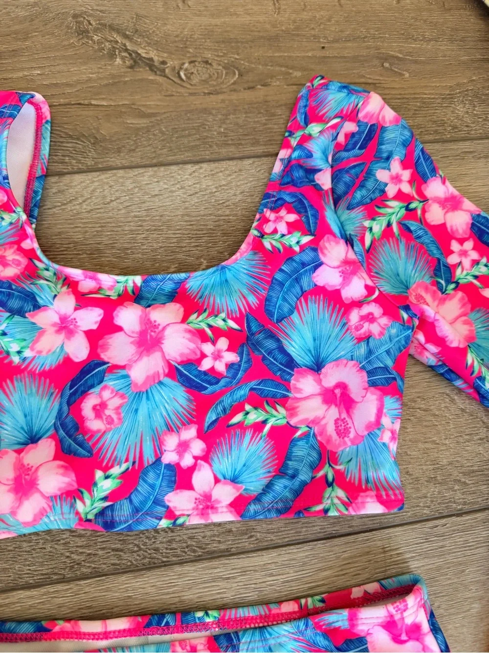art class Girls' Floral Printed Rash Guard Set